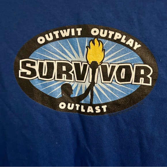 NWOT Survivor TV Show Blue Unisex T-Shirt - Picture 3 of 3